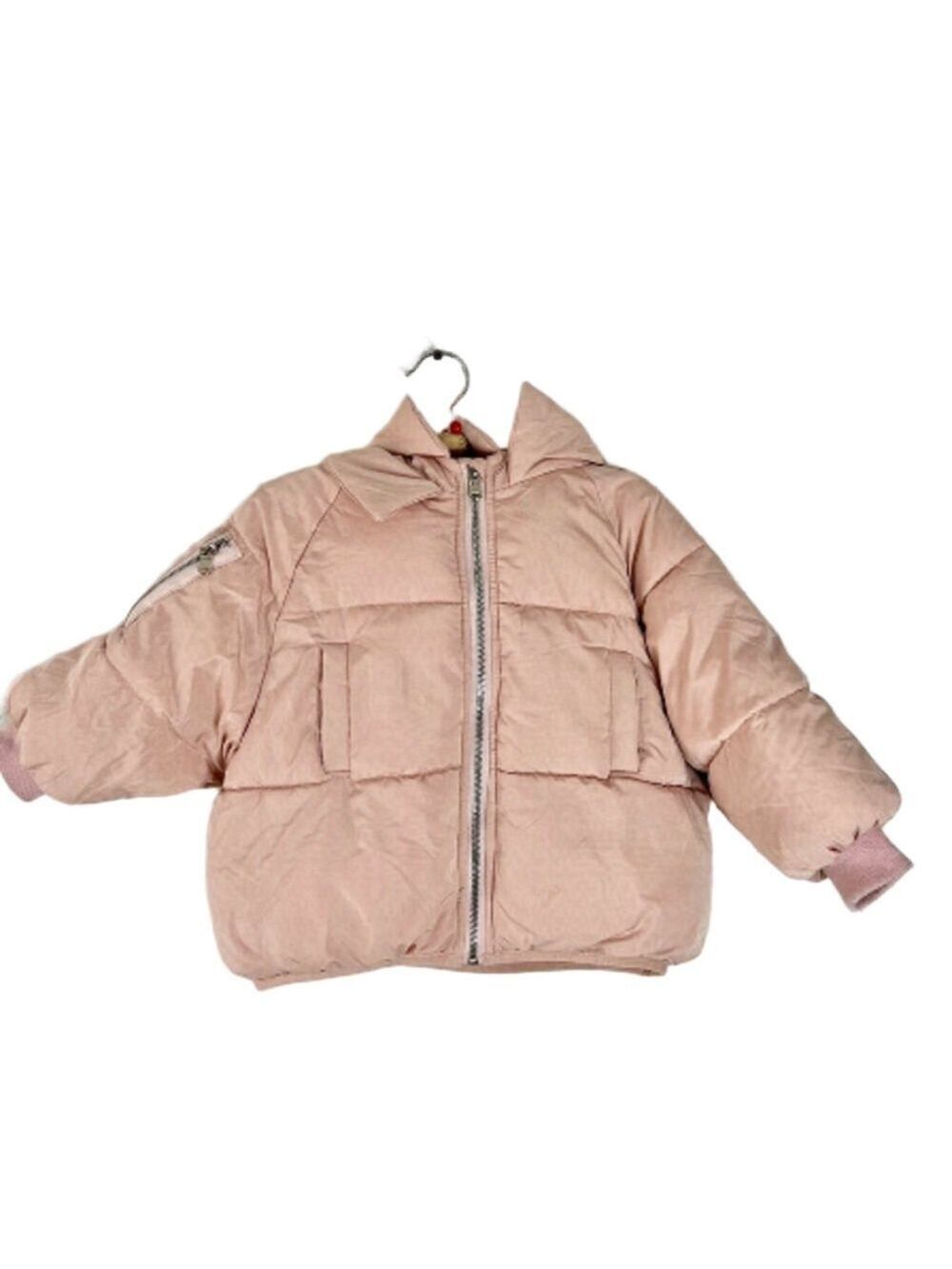 Blush Pink Toddler Hooded Puffy Winter Coat 2T 3T
